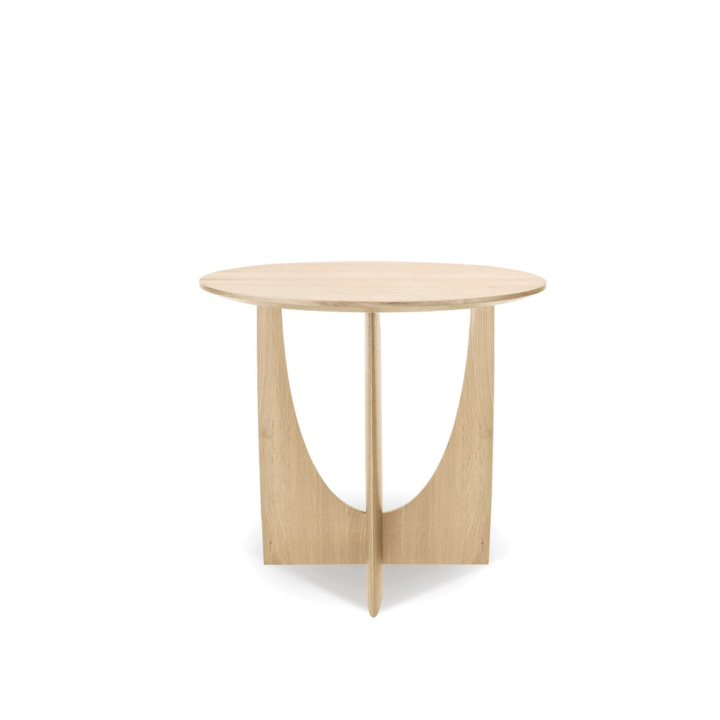 Oak Geometric Side Table Delivered to you Sooner