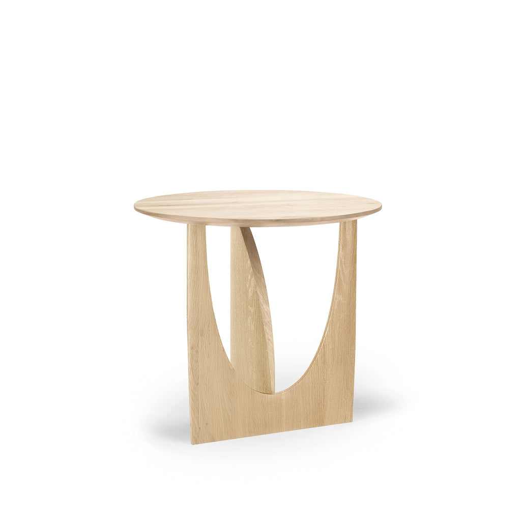 Oak Geometric Side Table Delivered to you Sooner