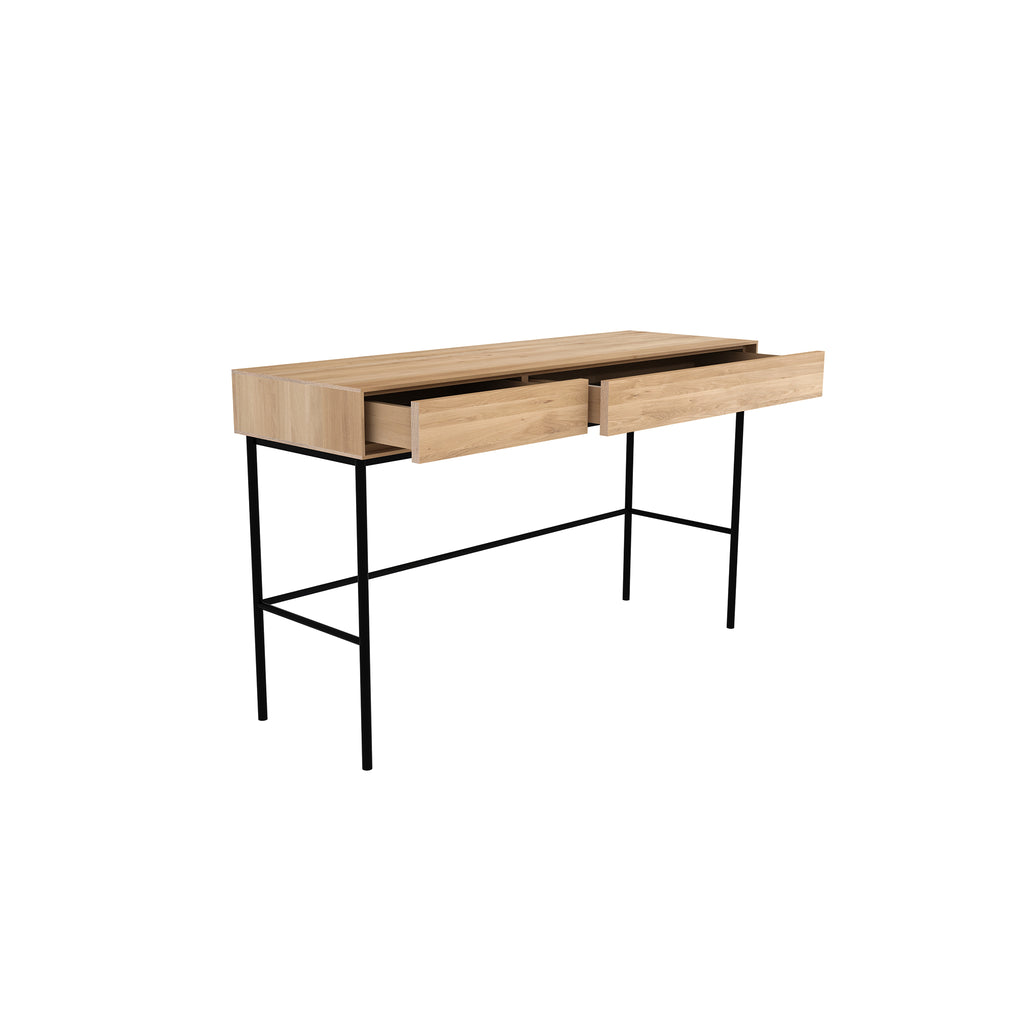 Oak Whitebird desk - 2 drawers 50 x 16 x 30