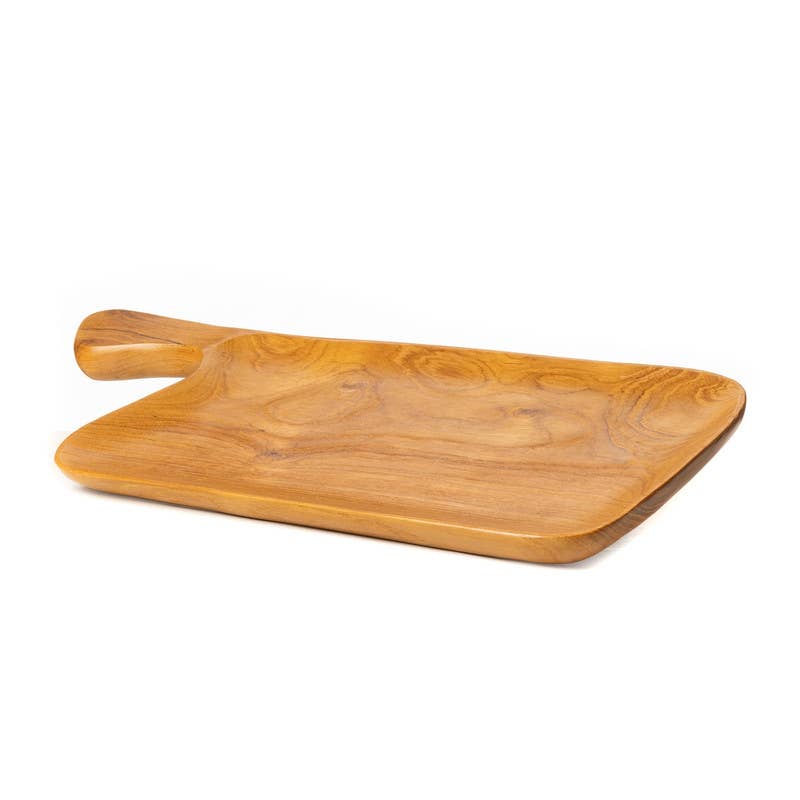 Cheese Board Serving Platter, Handmade Teak Wood