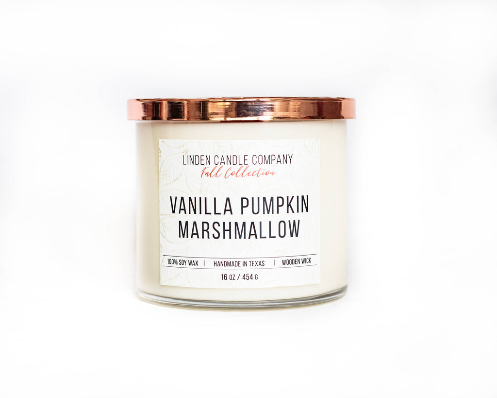 16oz Vanilla Pumpkin Marshmallow Fall Candle