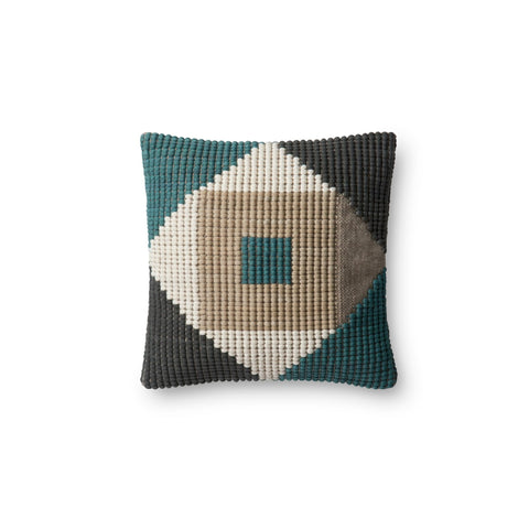 Loloi Teal/Multi Square Indoor/Outdoor Pillow