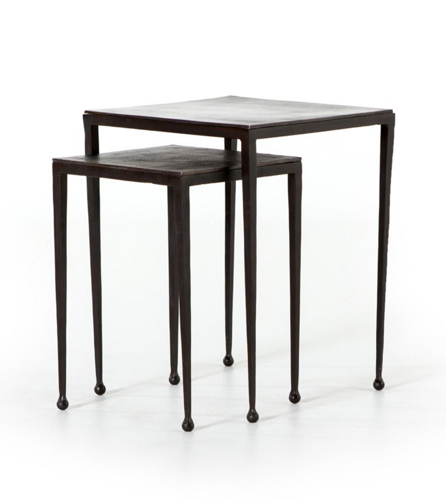 Footed Nesting Side Table - Black