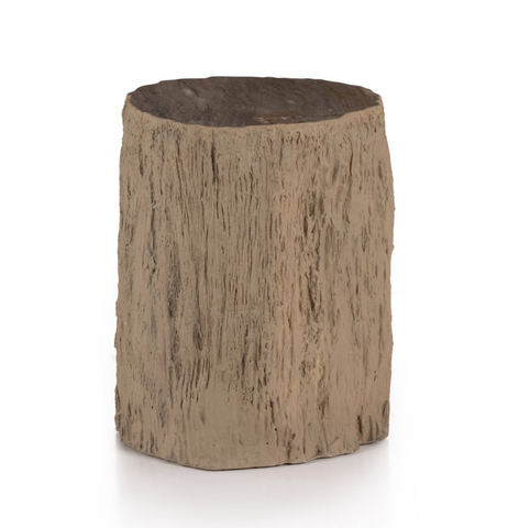 Petrified wood top accent table