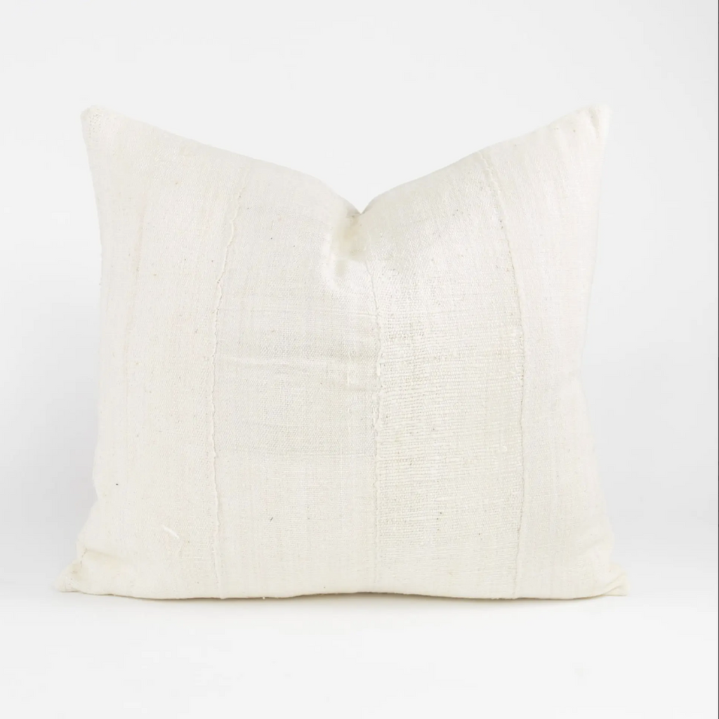MIA White Handmade African Mudcloth Pillow