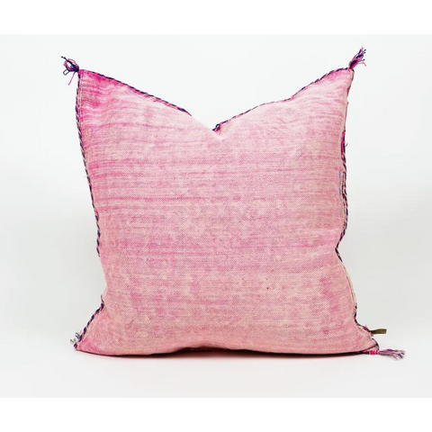 Sous Pink Handmade Moroccan Cactus Silk Pillow