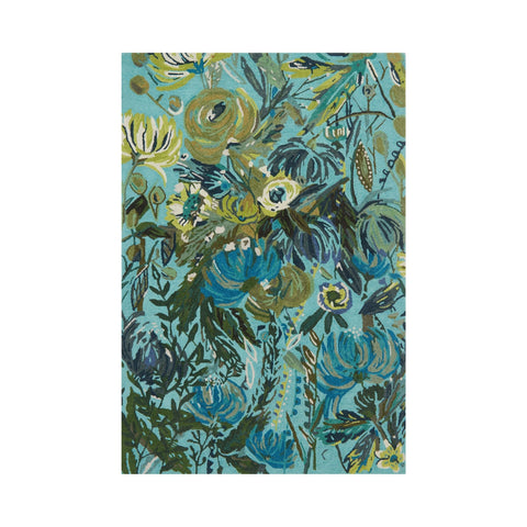 Wild Bloom Aqua/Green Rug