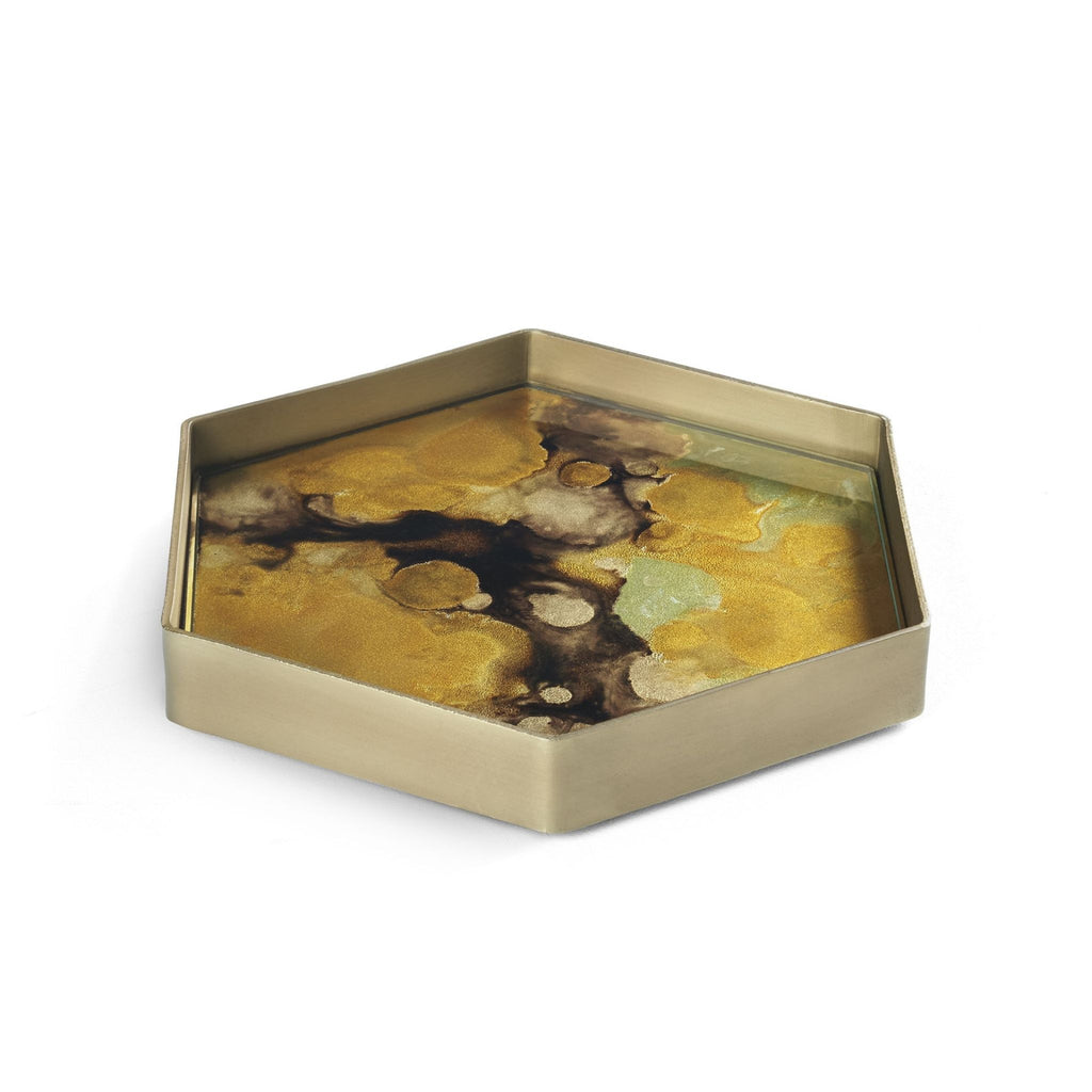 Yellow Lichen Organic Glass Valet Tray