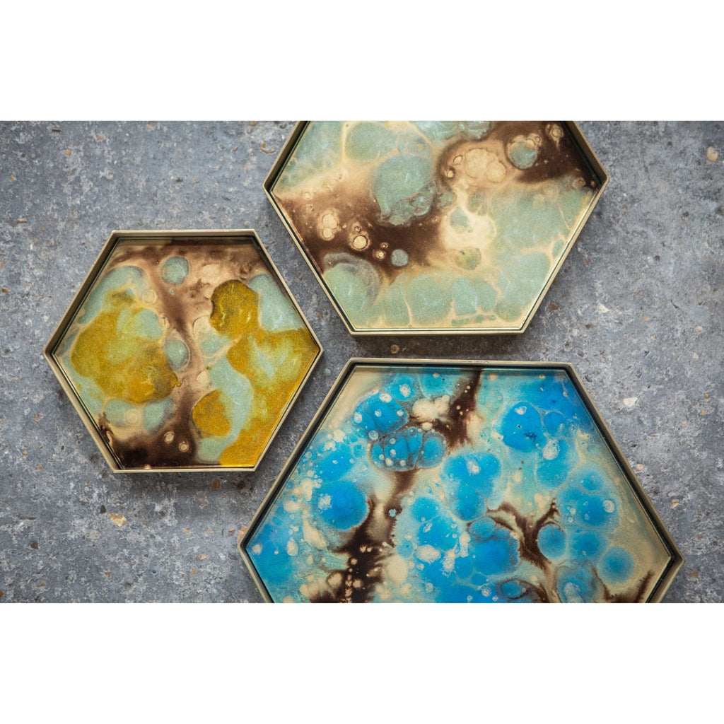 Yellow Lichen Organic Glass Valet Tray