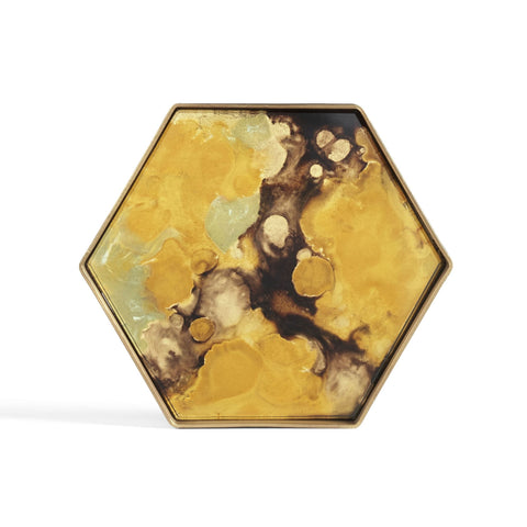 Yellow Lichen Organic Glass Valet Tray