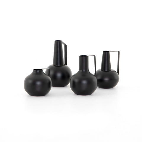 Matte Black Iron Accent Vases