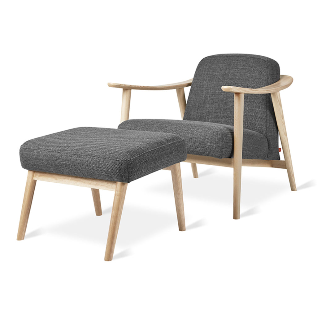 Baltic Chair and Ottoman with Natural Ash Frame