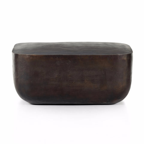 Smoked Aluminum  Antique Rust Square Coffee Table Delivered to You Sooner