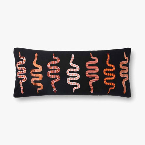 Black / Multi Throw Pillow 13 x 35
