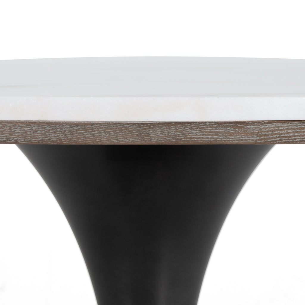 Tulip Dining Table, White Marble Black