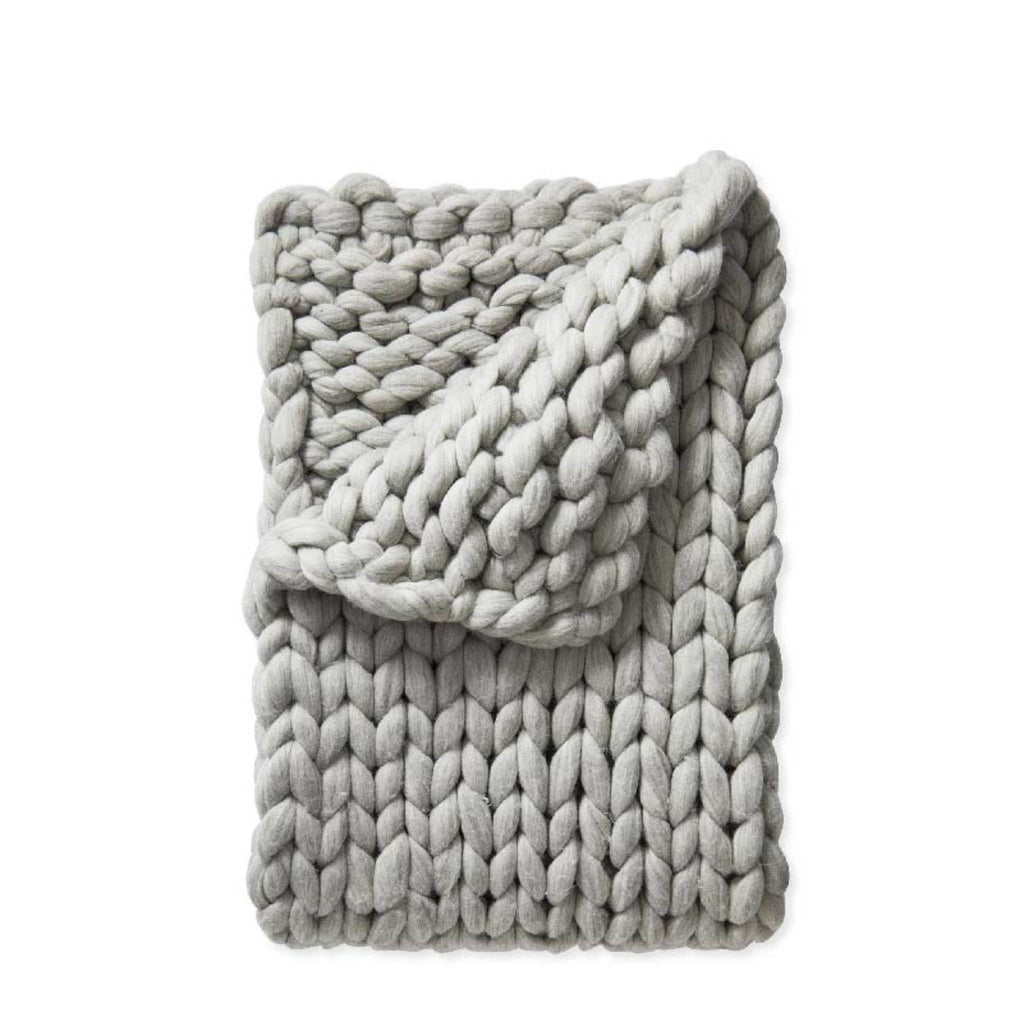 PNW Grey Chunky Knit Throw