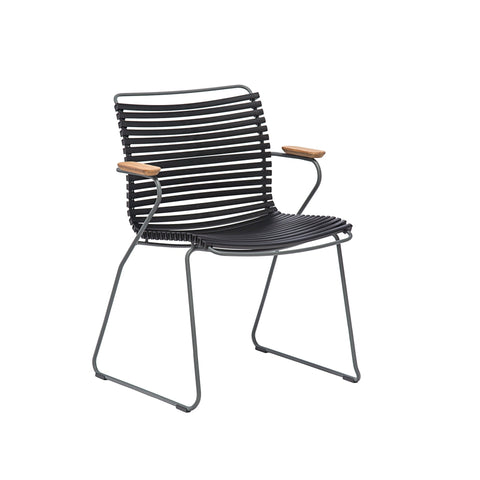 Black CLICK Dining Chair with Armrests Delivered To You Sooner