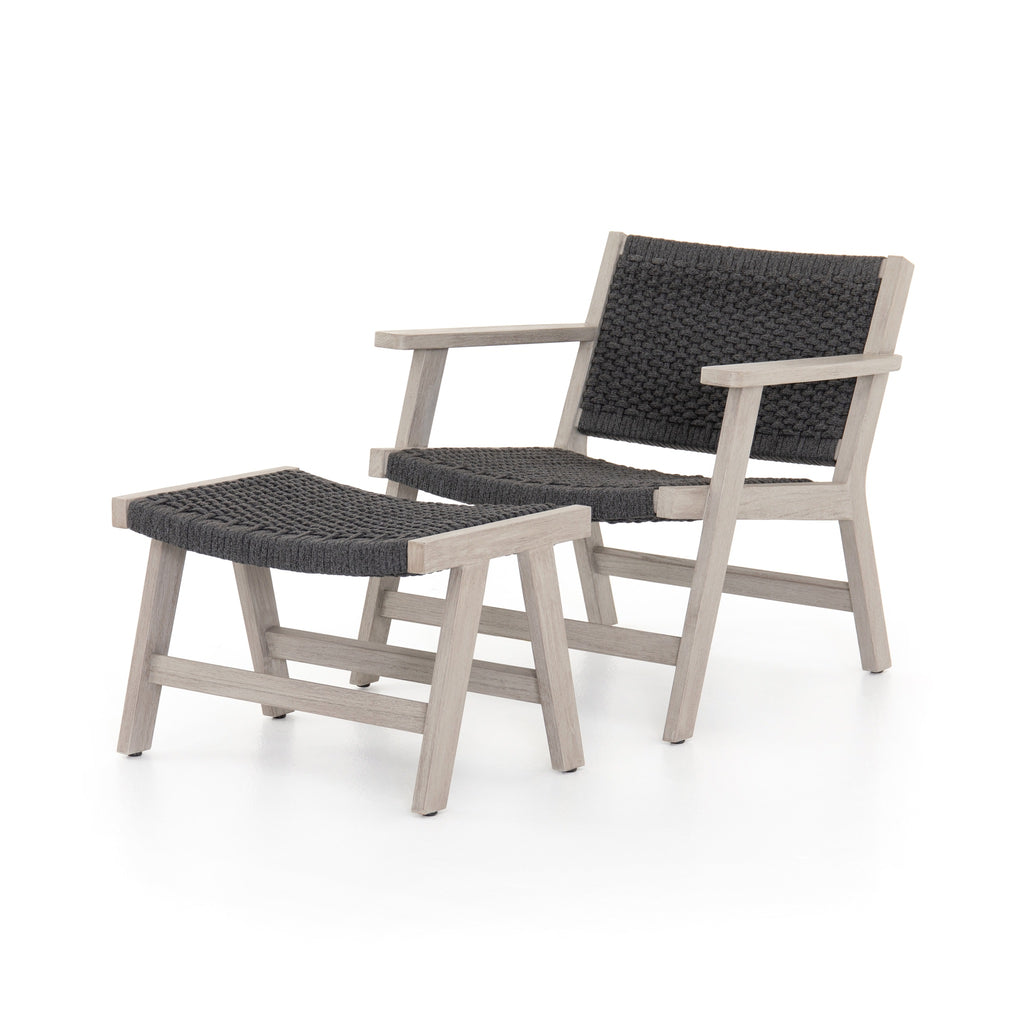 Weathered Teak Outdoor Chair + Ottoman