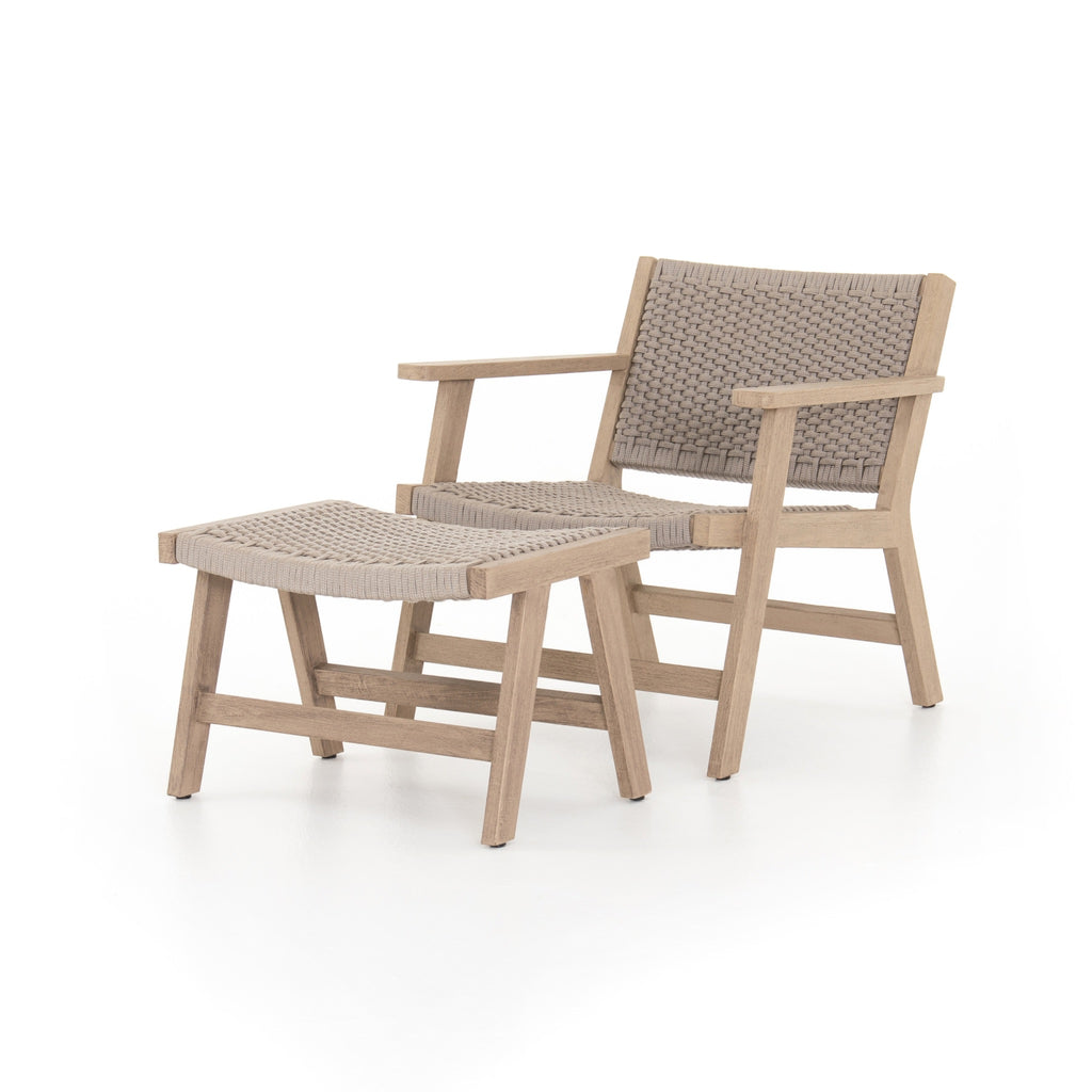 Weathered Teak Outdoor Chair + Ottoman