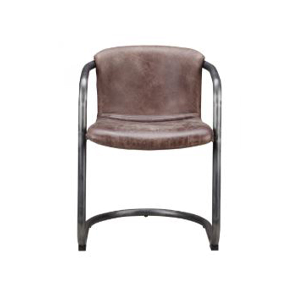 Leather Meets Metal Dining Chair