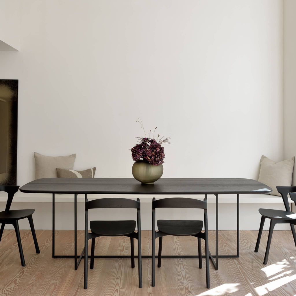 Oak Arc Black Dining Table - Sage InteriorsEthnicraftDining Table