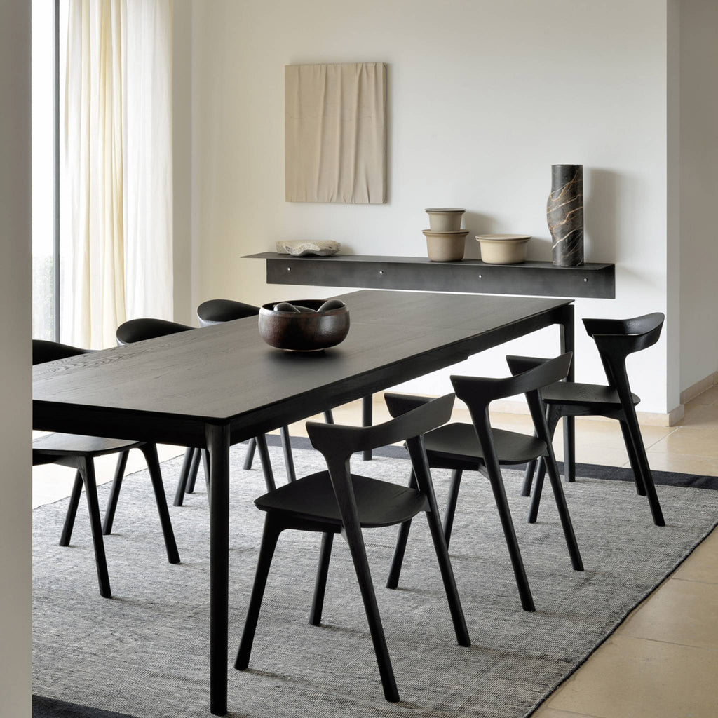 Oak Bok Black Extendable Dining Table Delivered to you Sooner