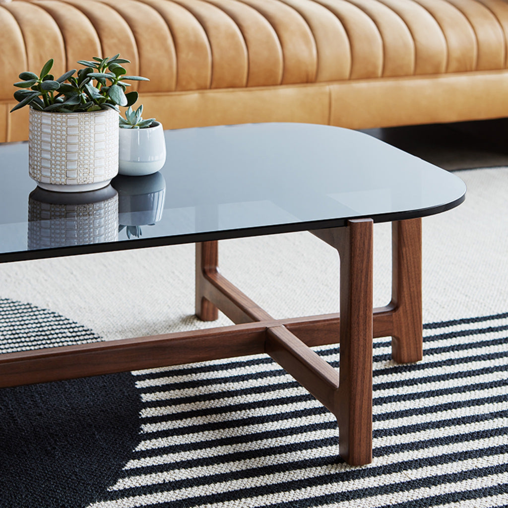 Quarry Rectangular Coffee Table with Walnut Base