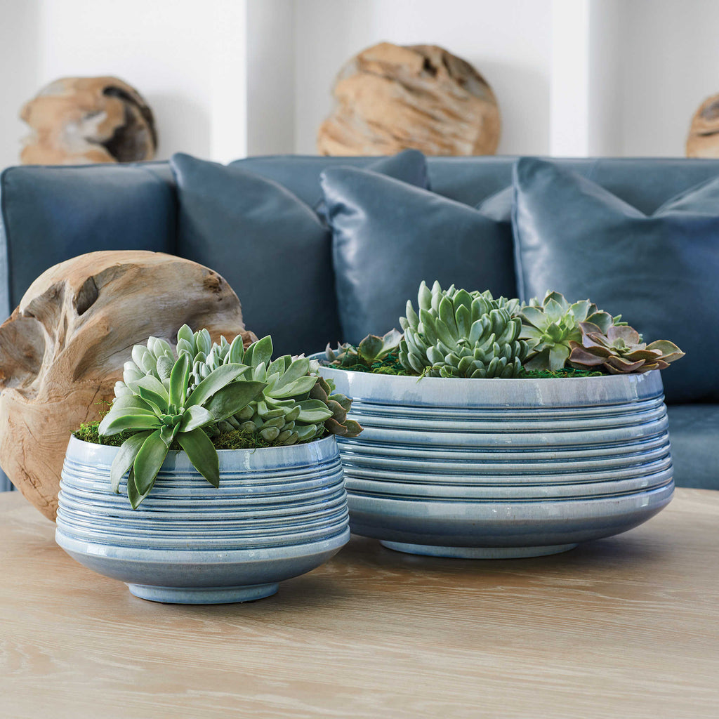 Stacked Rings Bowl Blue Dawn - Small