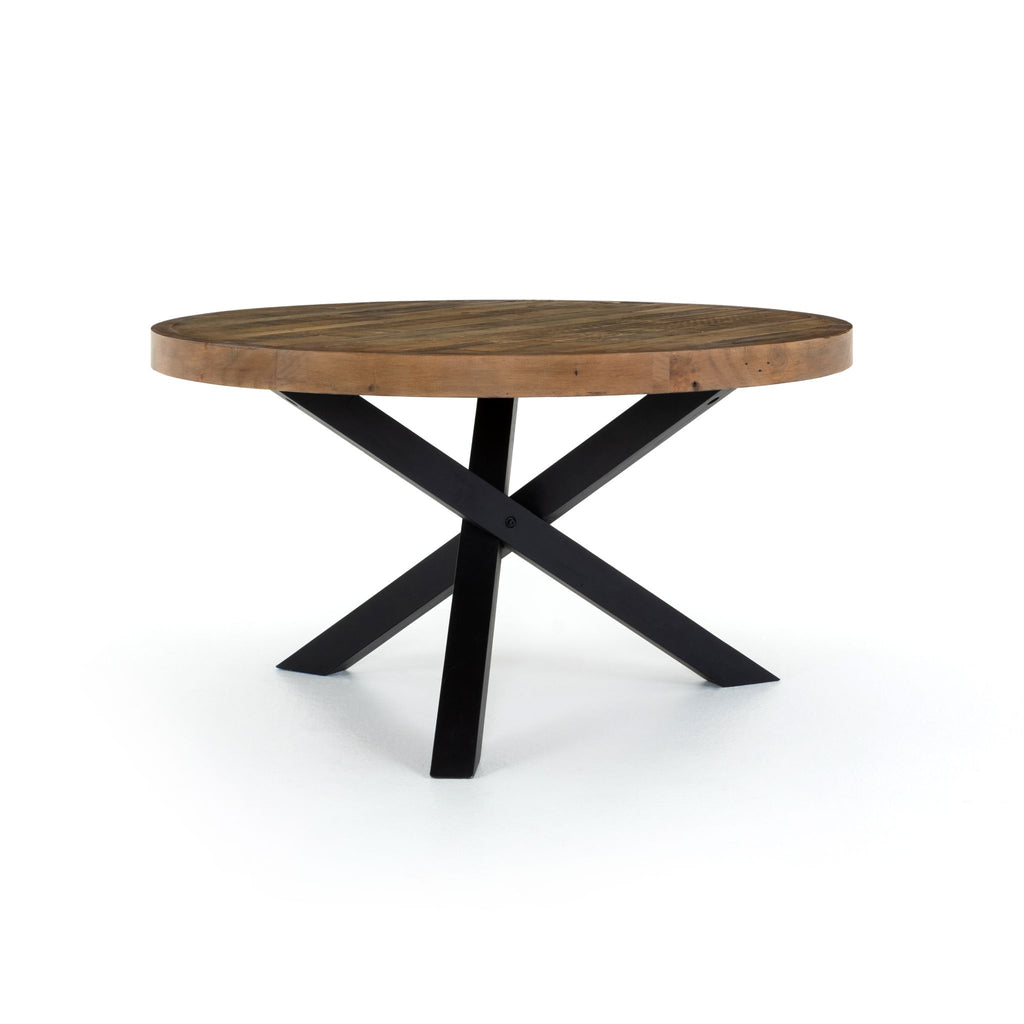 Reclaimed Wooden Forged Round Dining Table