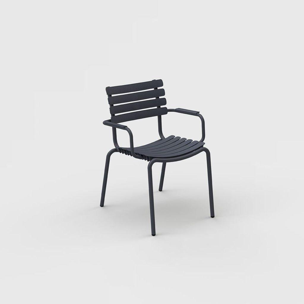 ReCLIPS Dining Chair in Mono Color with Aluminum Armrests