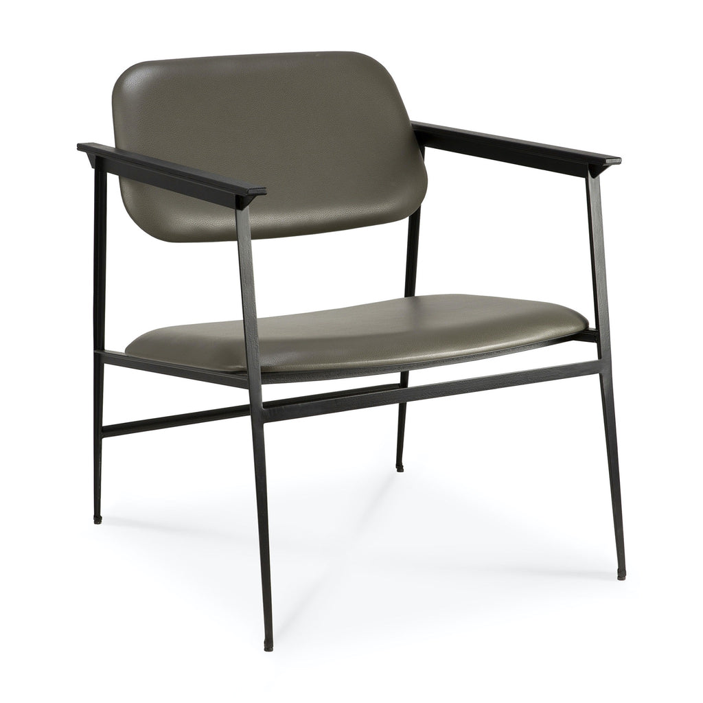 DC Lounge Chair - Olive Green Leather