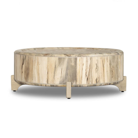 Drum Coffee Table, Whitewashed Spalted Primavera
