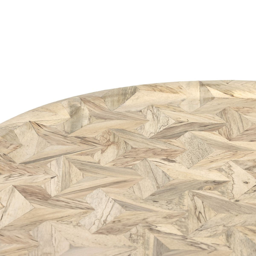 Drum Coffee Table, Whitewashed Spalted Primavera