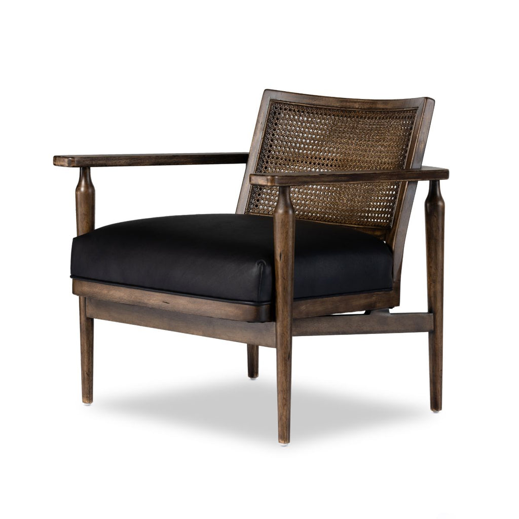 Heritage Cane Accent Chair, Leather