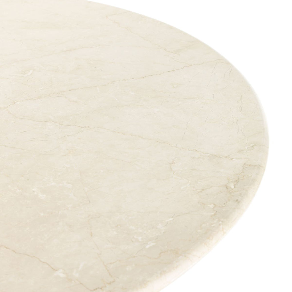 Italian Bistro-style Dining Table, Cream Marble 60"