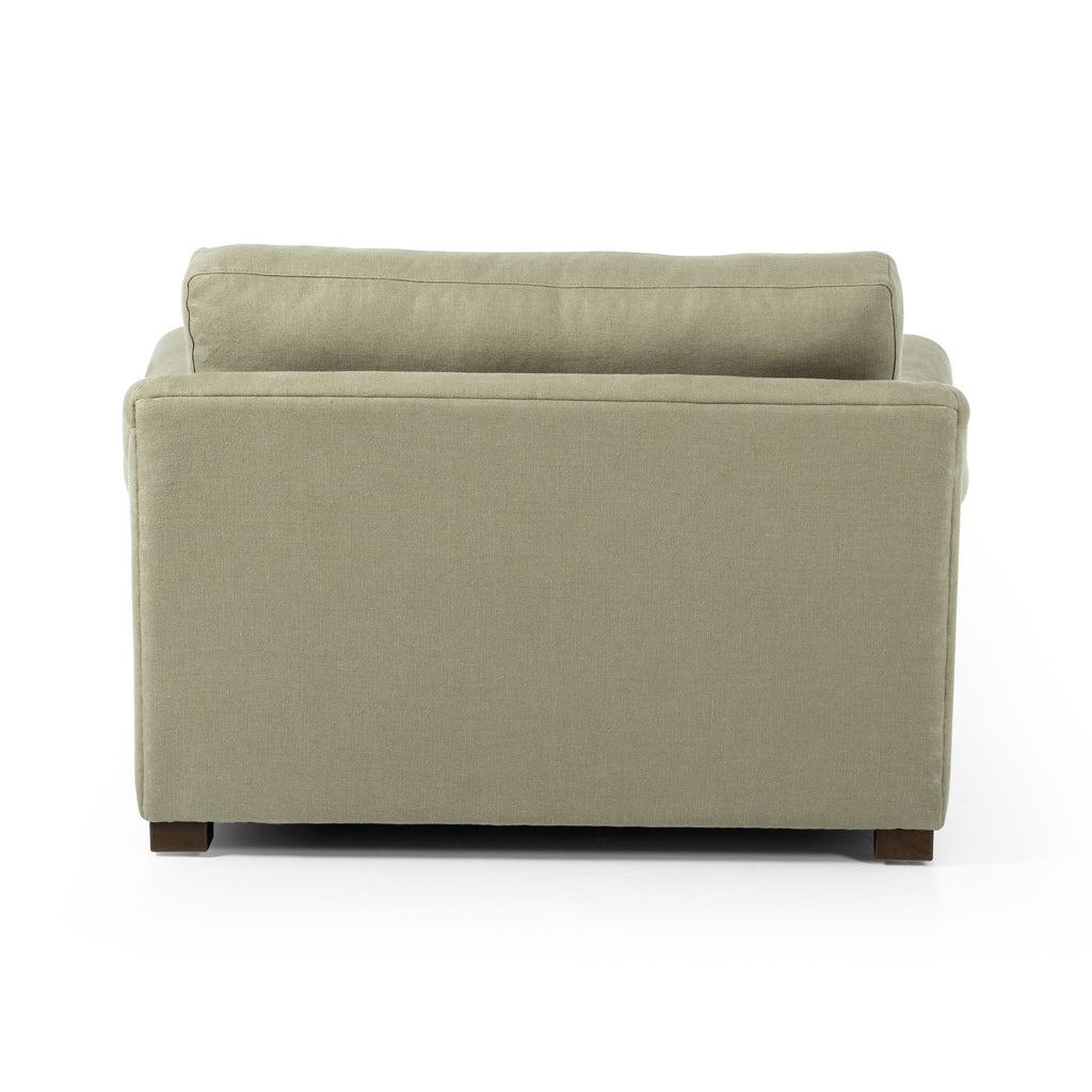 Belgian Linen™ Chair-and-a-Half with Ottoman, Brussels Khaki