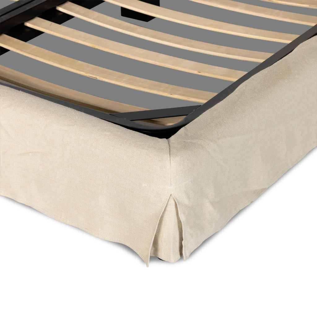 Belgian Linen™ Low Slipcover Bed, Brussels Natural