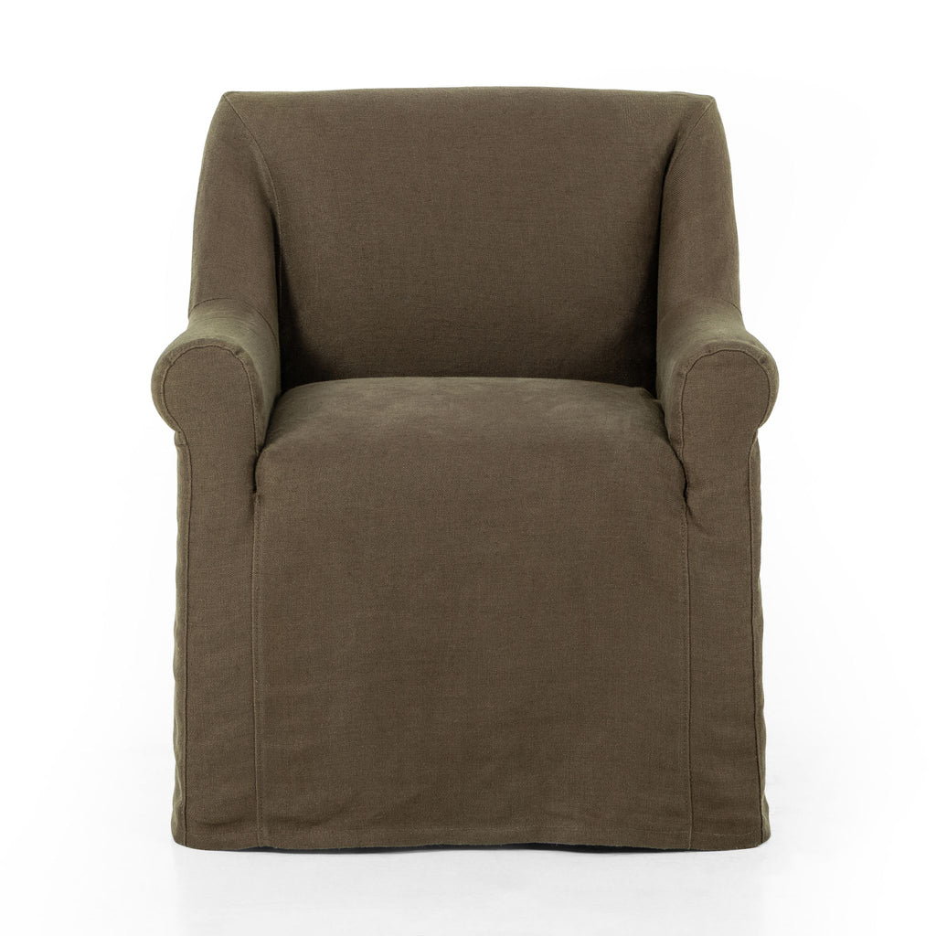 Belgian Linen™ Slipcover Dining Chair, Brussels Coffee
