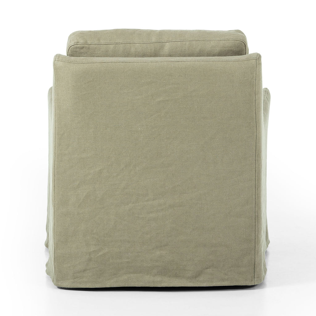 Belgian Linen™ Slipcover Swivel Chair, Brussels Khaki