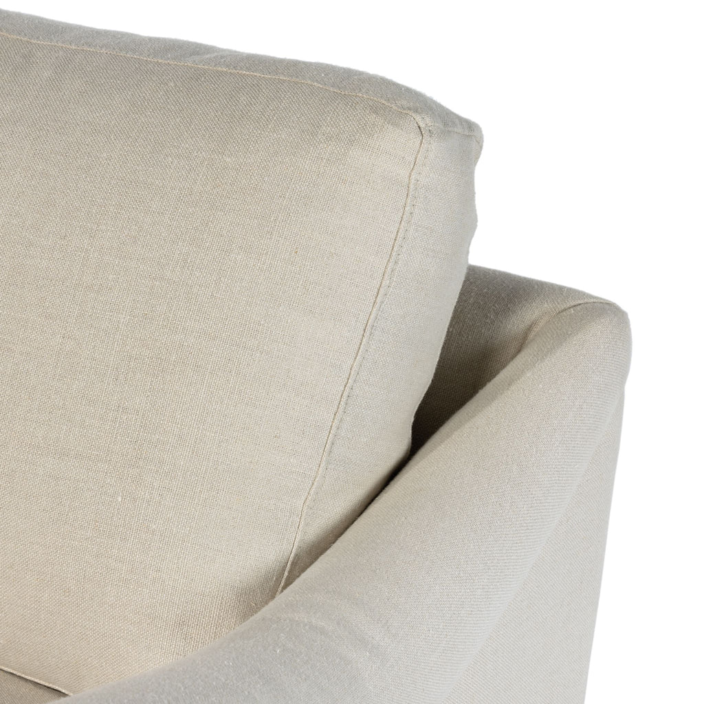 Belgian Linen™ Swivel Chair, Brussels Natural