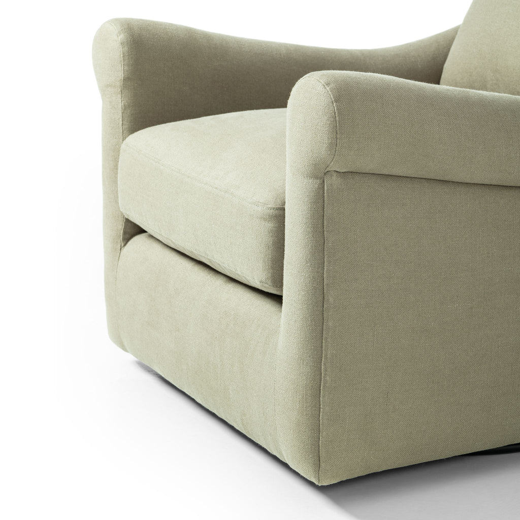 Belgian Linen™ Swivel Chair, Brussels Khaki