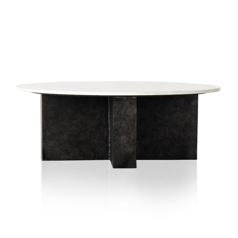 Onyx Coffee Table, Polished White Marble