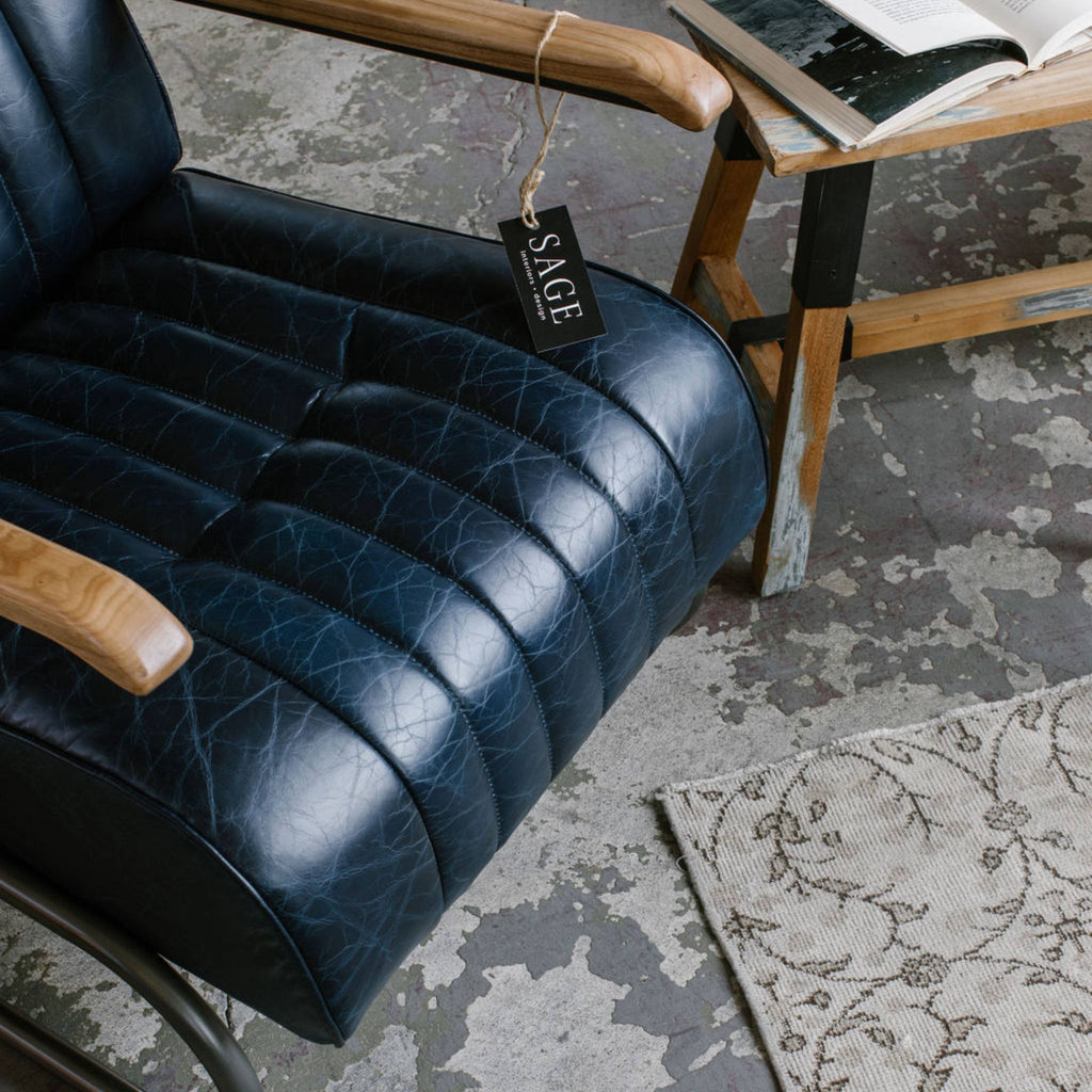 Cadillac Blue Arm Chair Delivered to you Sooner