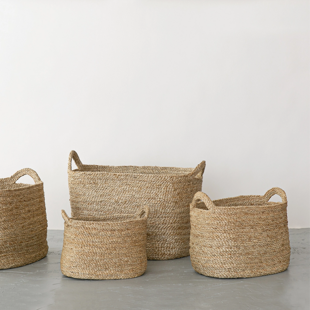 Oval Jute Basket, Small Natural