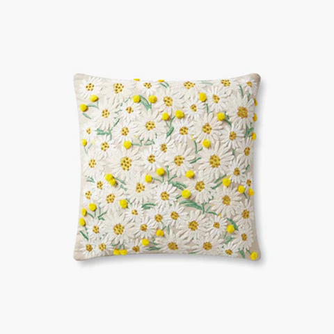 Rifle Paper Pillow, Daisies Beige