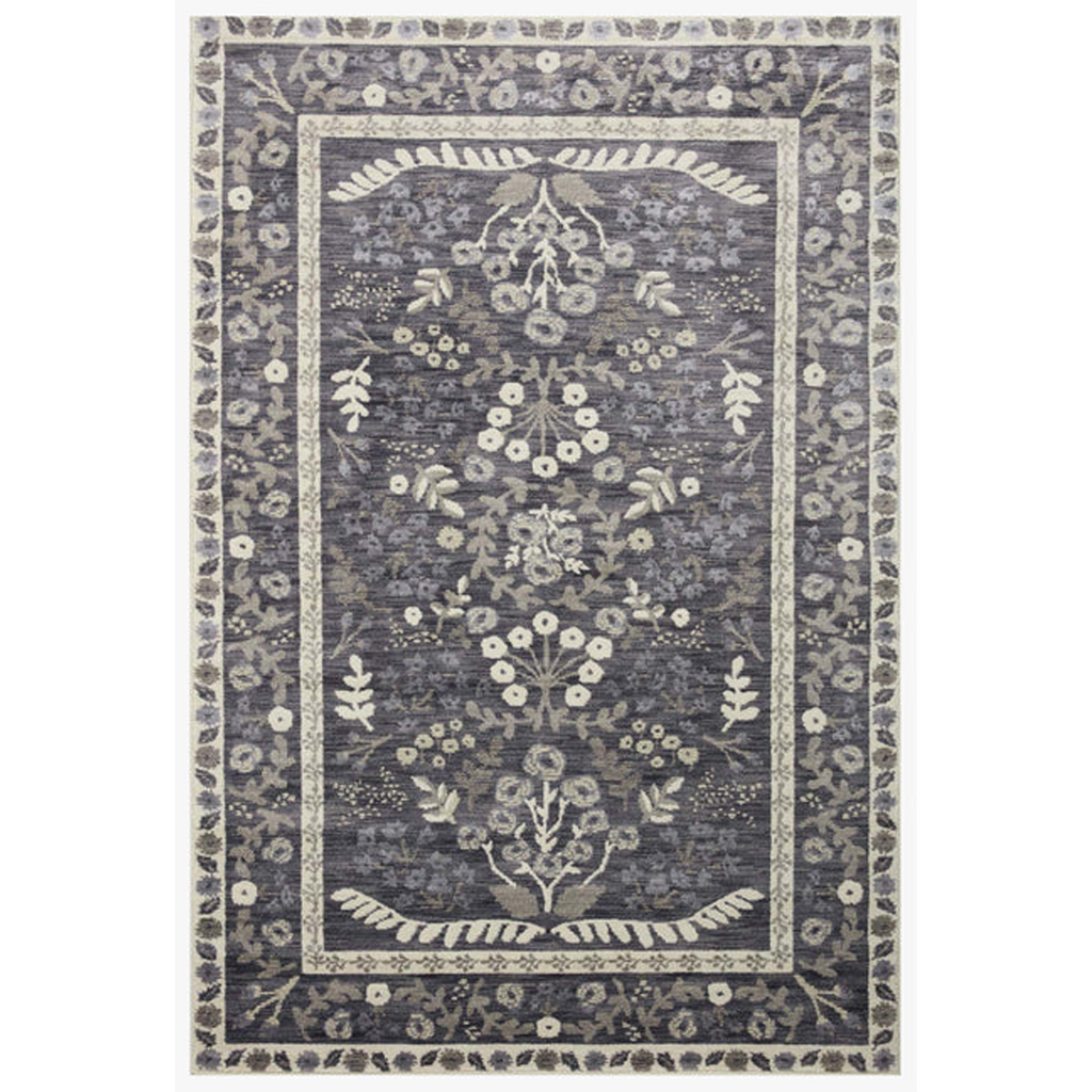 Rifle Paper Rug, Fiore Florence Charcoal White