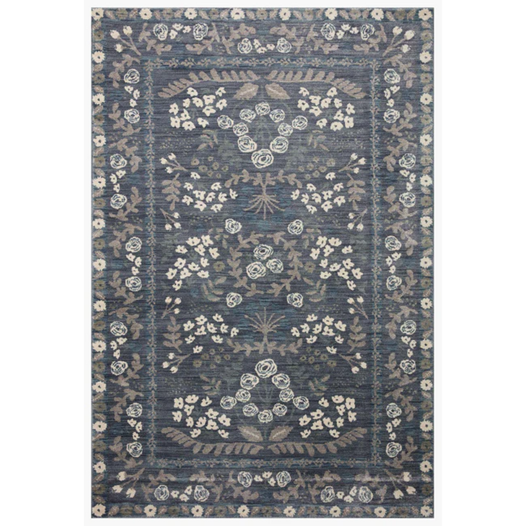 Rifle Paper Rug, Fiore Florence Navy Grey