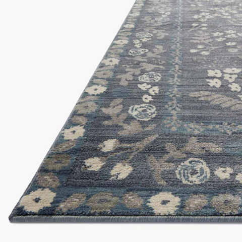 Rifle Paper Rug, Fiore Florence Navy Grey