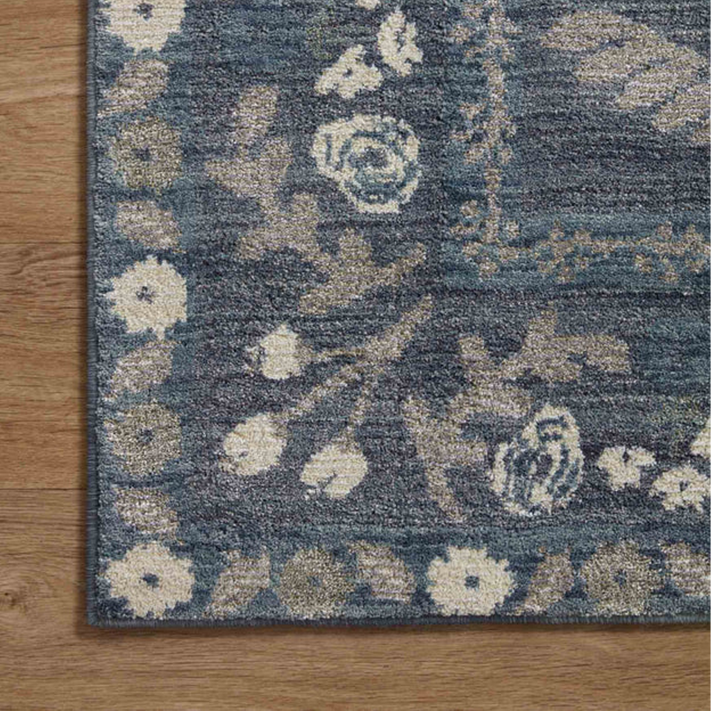 Rifle Paper Rug, Fiore Florence Navy Grey