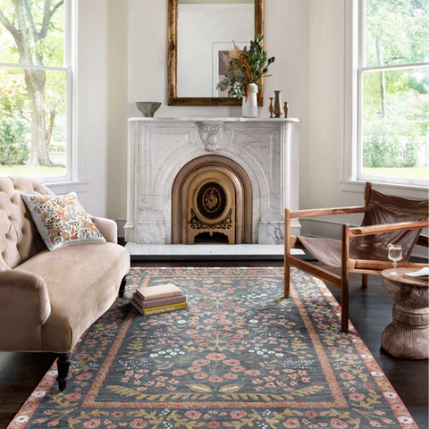 Rifle Paper Rug, Fiore Florence Navy Rust